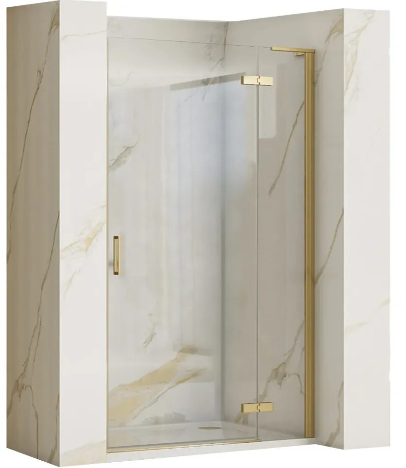 душевая дверь rea hugo brushed gold 100x200 стекла прозрачные, профиль золото