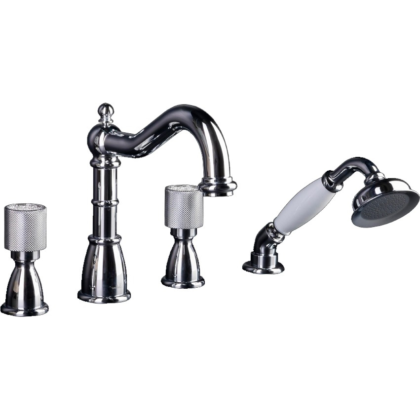 смеситель на борт ванны boheme royal crystal 396-royal/crst black