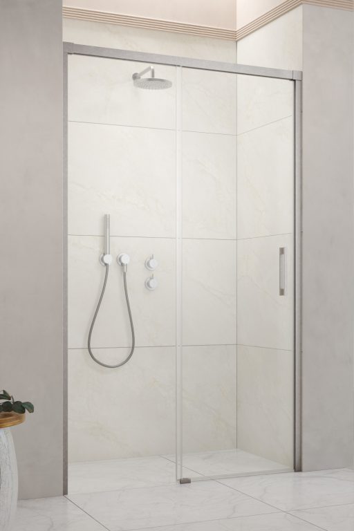 душевая дверь radaway idea brushed nickel dwj 125x200,5 левая, стекла прозрачные, профиль брашированный никель