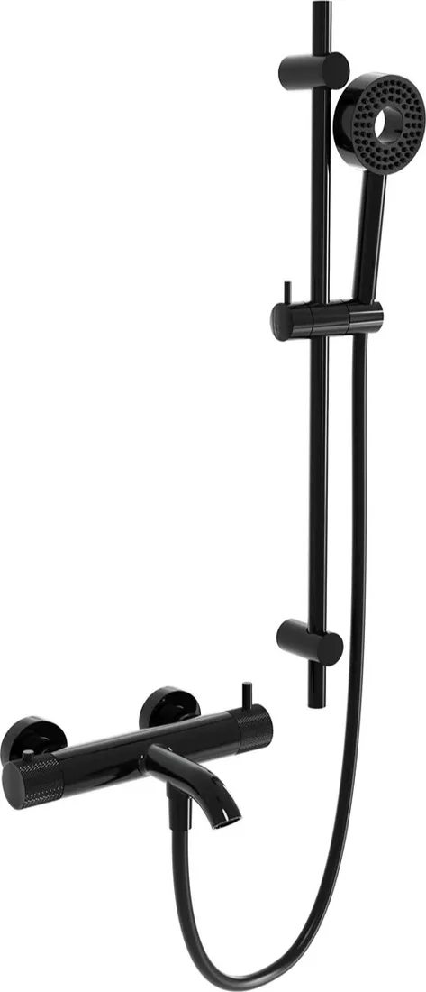 смеситель для ванны и душа milleau tissage ml81803m/0705bdq-gb черный глянец