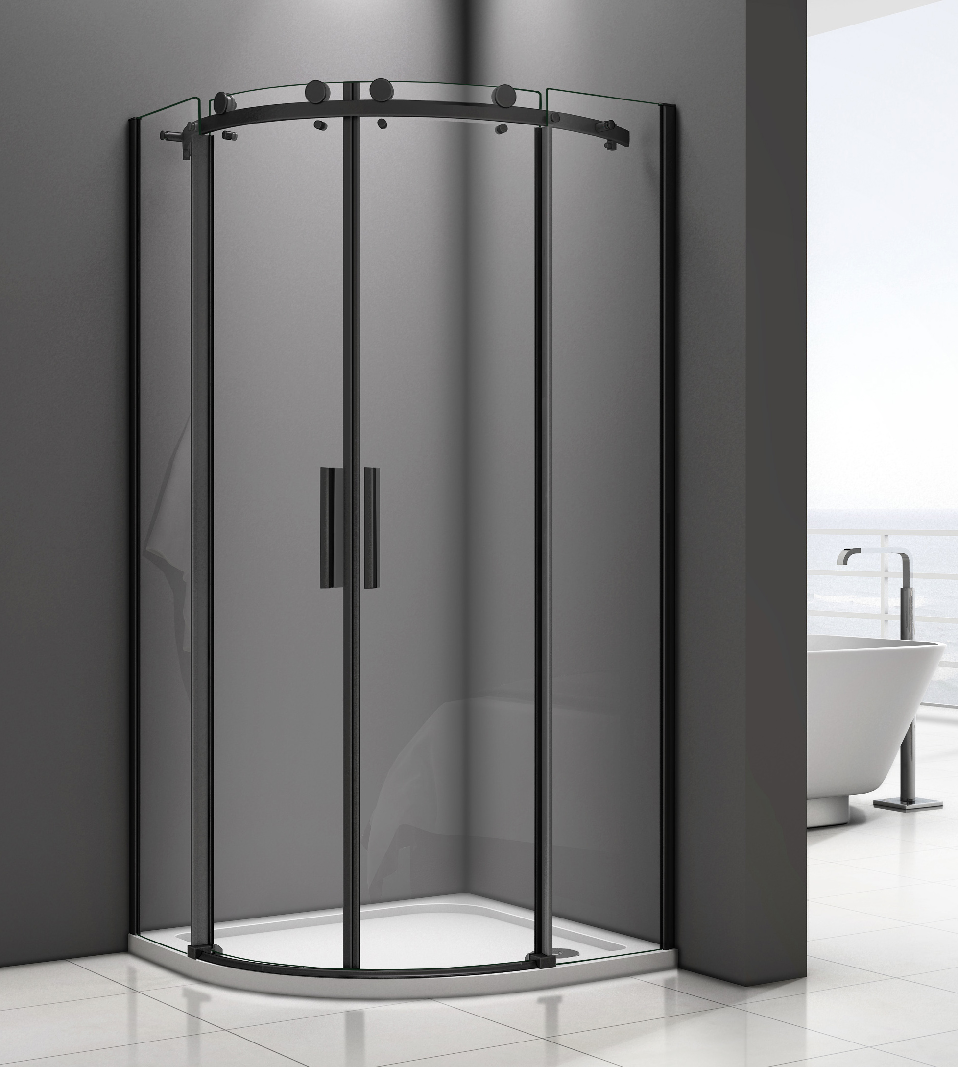 душевой уголок gooddoor galaxy r-td-90-c-b 90x90