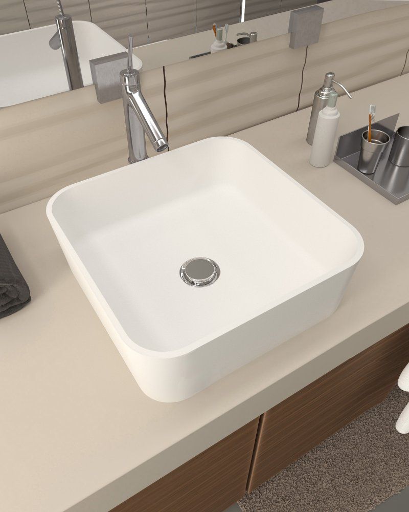 умывальник накладной radostone riccarda 40,5x40,5 белый