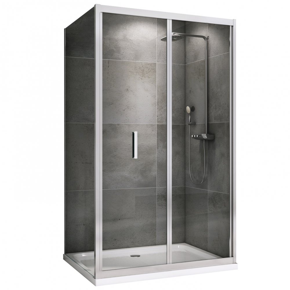 душевой уголок abber sonnenstrand ag07090-s80 90x80 стекла прозрачные, профиль хром
