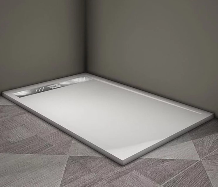 душевой поддон veconi tezeo stone tz-07 140x90 белый матовый