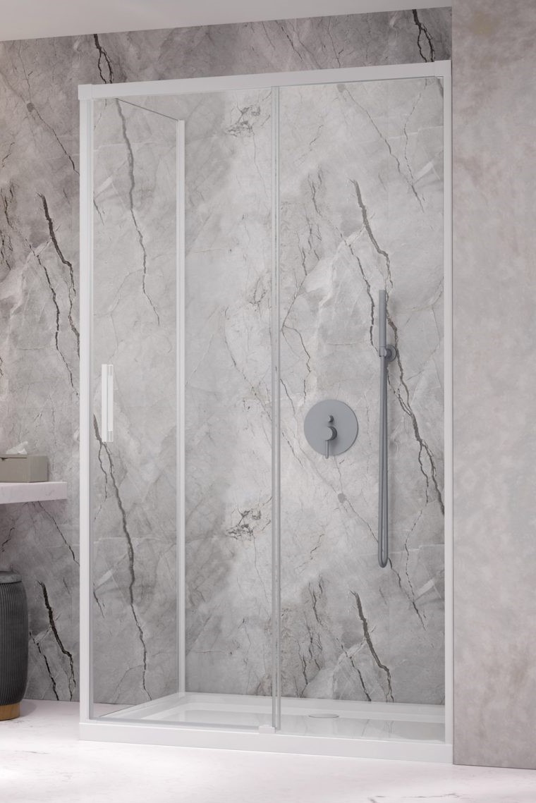 душевой уголок radaway idea white kdj r 160x90 стекла прозрачные, профиль белый