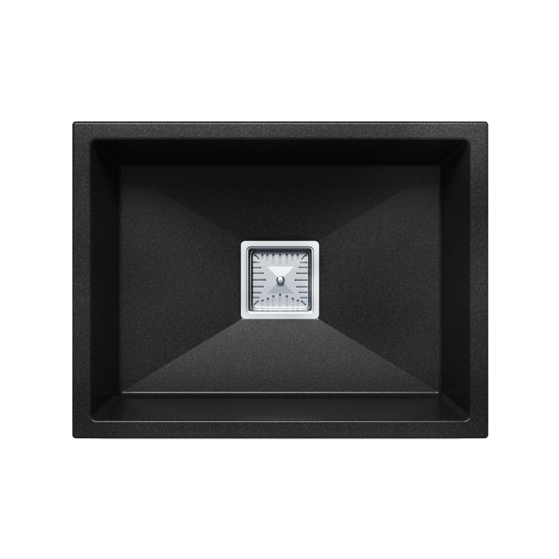 кухонная мойка polygran blade 550 55x42 черный металлик