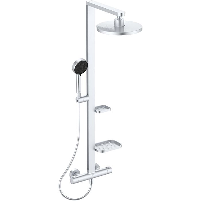 душевая стойка ideal standart alu+ bd583si термостатическая, хром