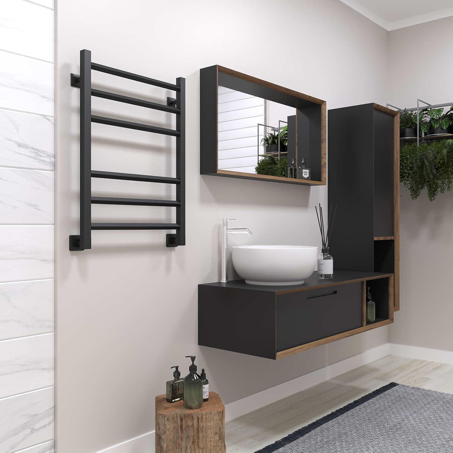полотенцесушитель водяной stinox sorento 50x70 черный матовый
