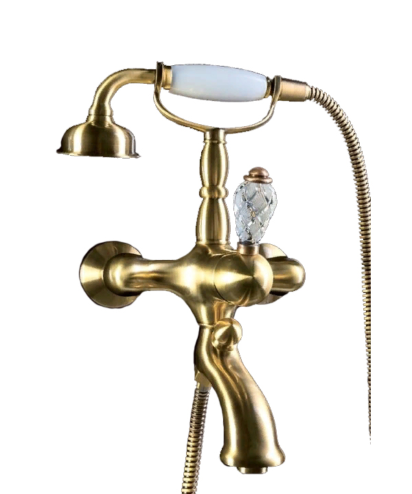 смеситель для ванны boheme crystal 303-crst бронза, ручки хрусталь