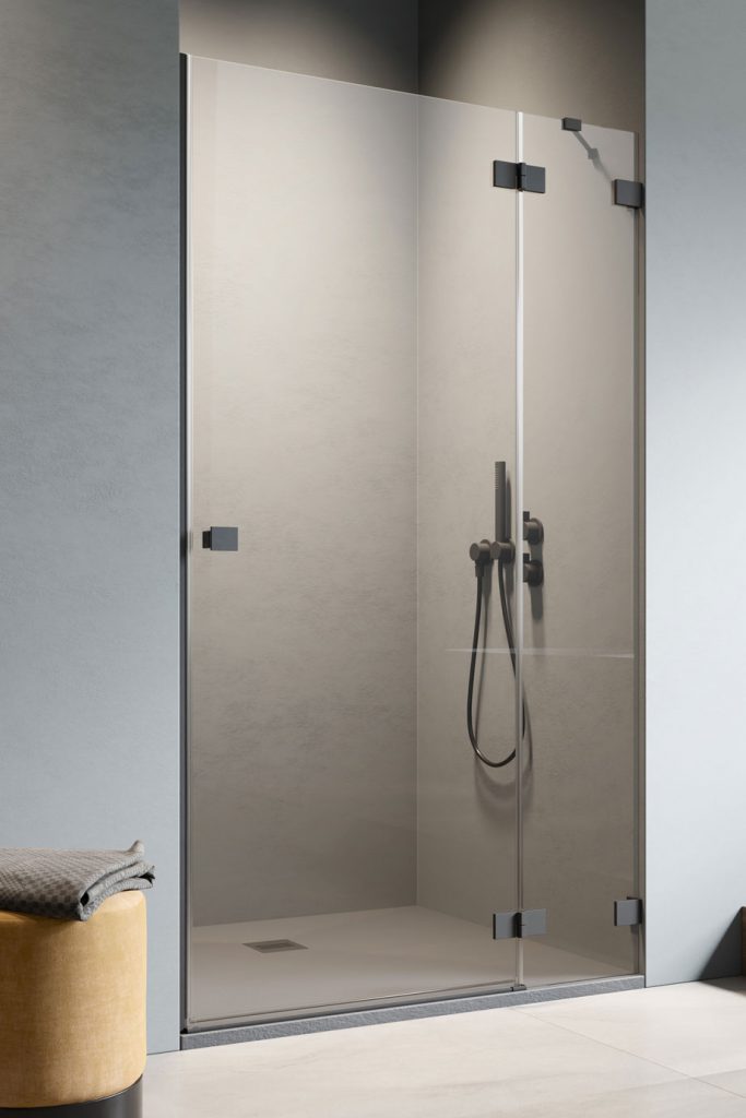 душевая дверь radaway essenza pro black dwj 100x200 r стекло прозрачное/черный