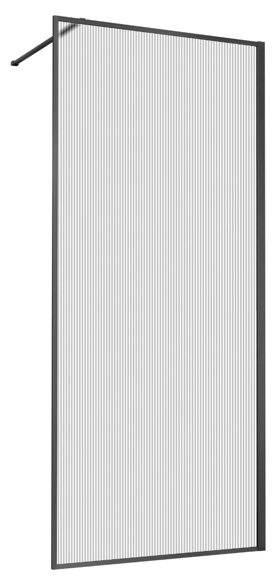 душевая стенка vincea walk-in vsw-1hp100flgm 100x200 стекло рифленое / профиль вороненая сталь