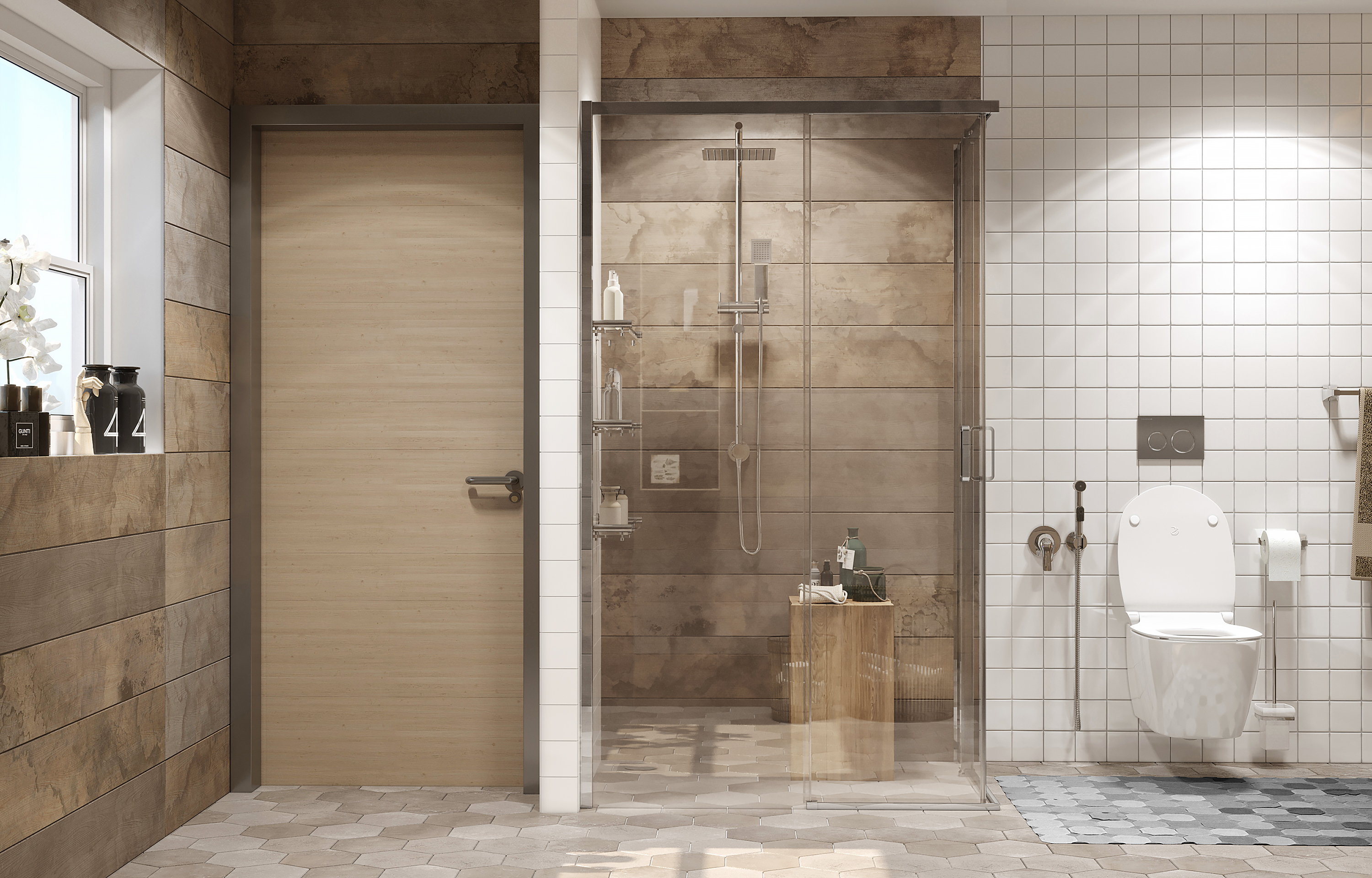 Душевой уголок Gutewetter Practic Square GK-433 108x108 (матовый хром/полистирол lines) фото 5 душевой уголок gutewetter practic square gk-433 108x108 (матовый хром/полистирол lines) фото 5