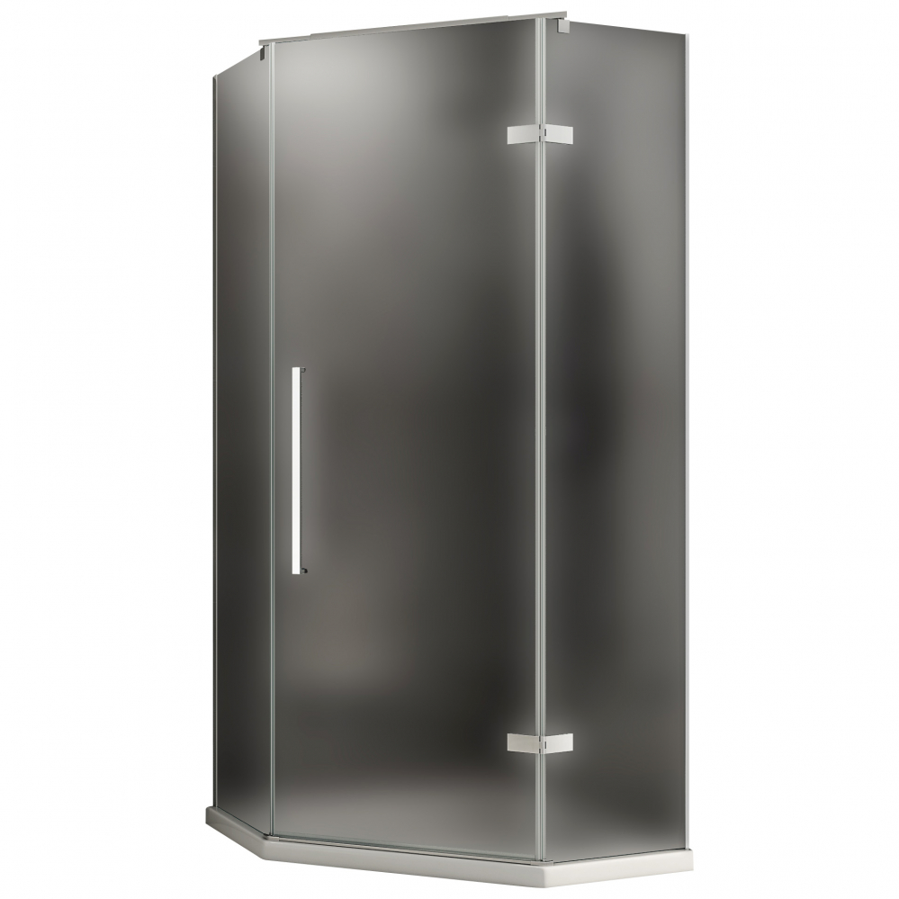 душевой уголок abber ewiges wasser ag05080m 80x80 стекла матовые, профиль хром