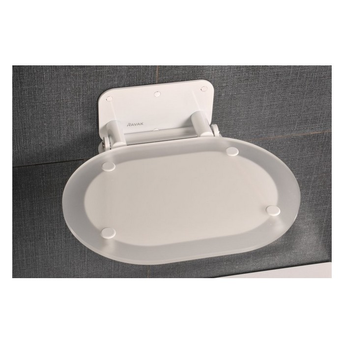 сиденье ravak chrome clear/white b8f0000028 для душевого уголка