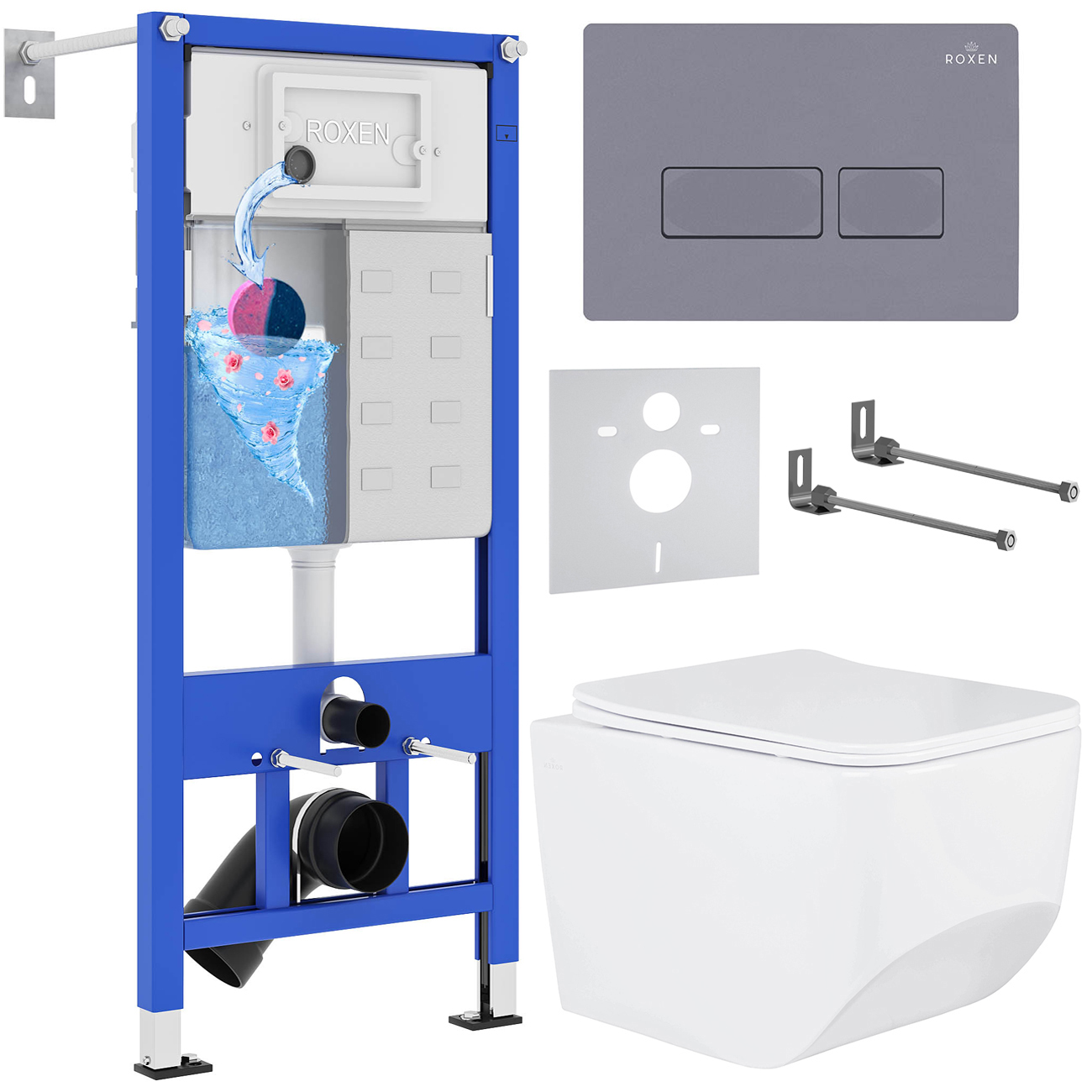 комплект 6 в 1 roxen stounfix dual fresh 966786 с аромадозатором