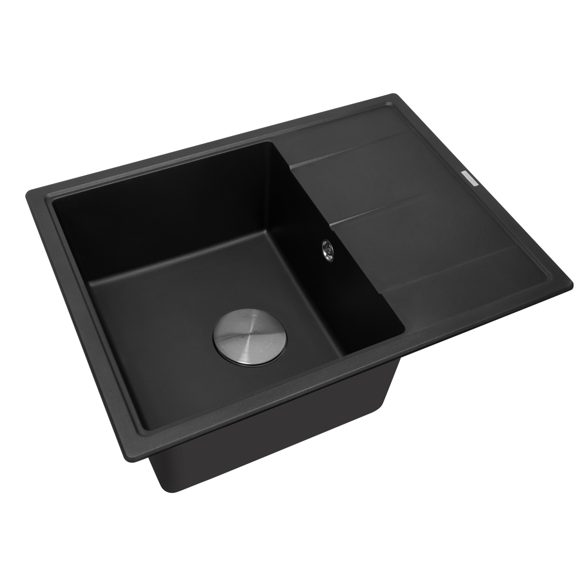 мойка кухонная с сифоном zorg rock 65 premium black metallic черный металлик