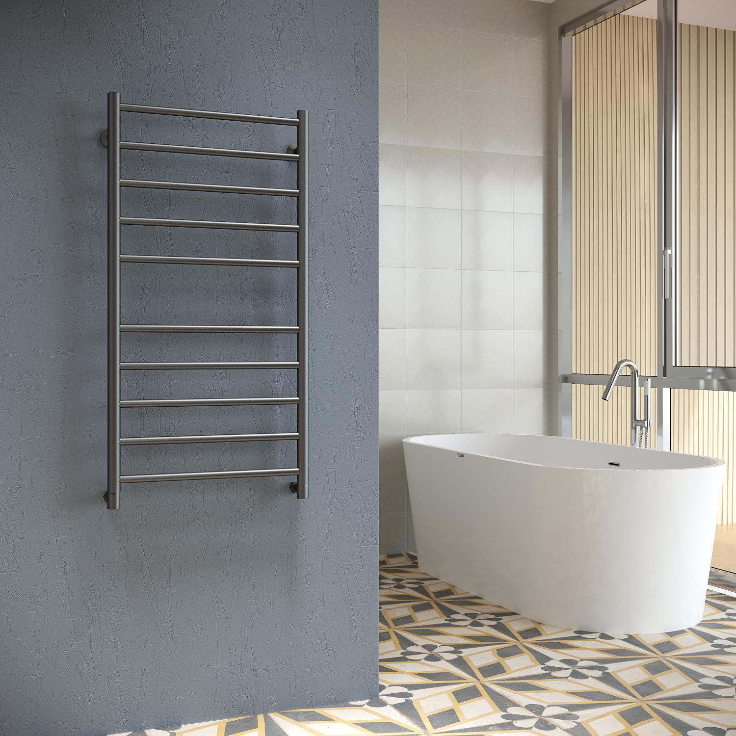 полотенцесушитель водяной stinox toscana 50x100 черный матовый