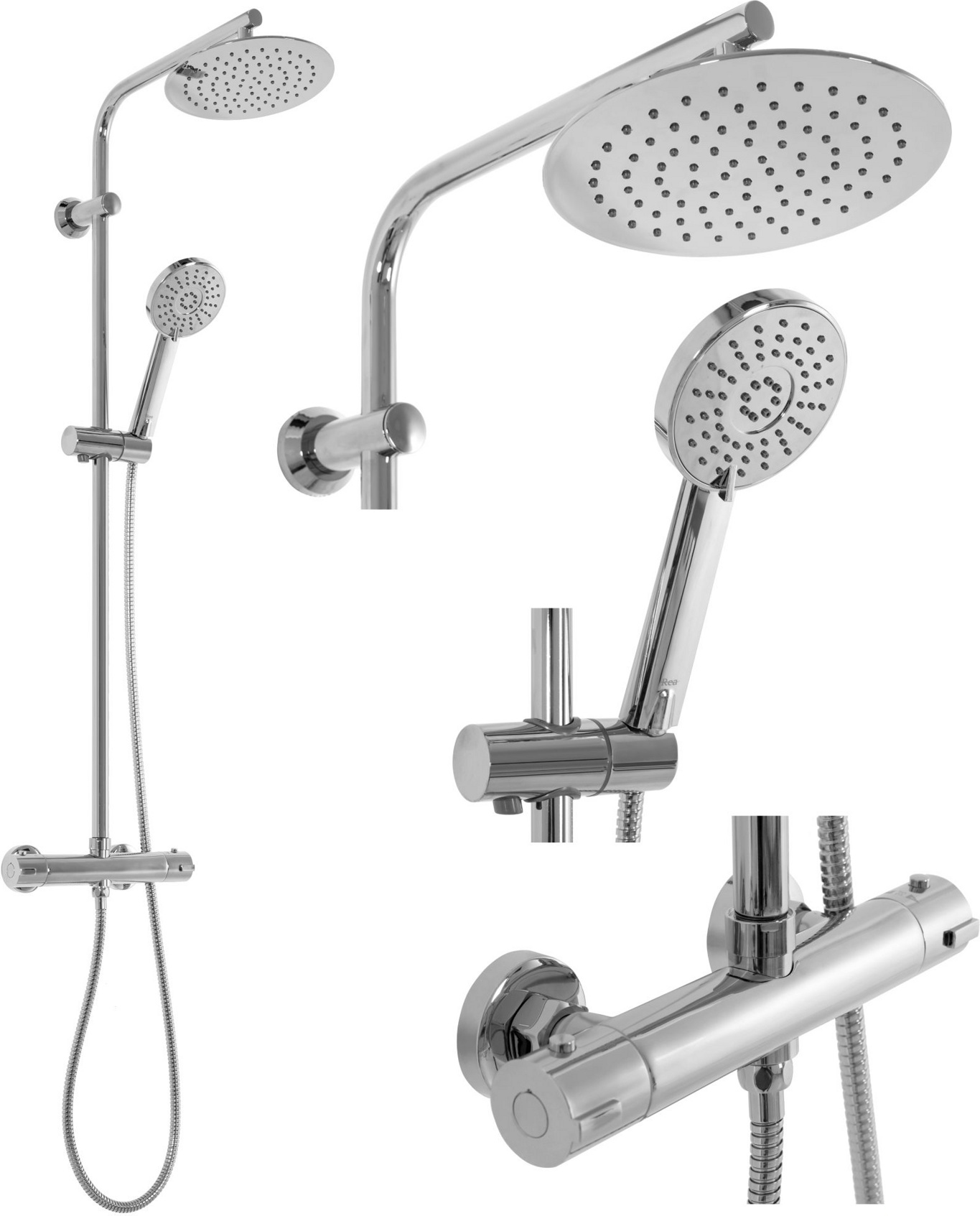 душевая стойка rea bliss chrome rea-p8805 с термостатом, хром