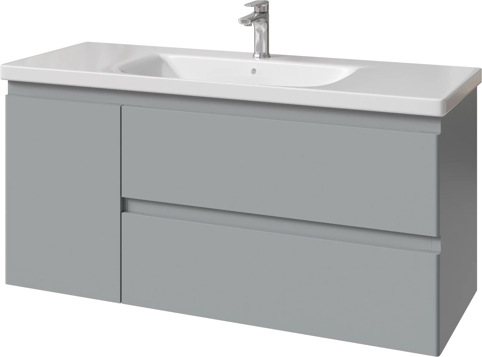 тумба подвесная caprigo forte 120 36117l eml-7004 серый матовый