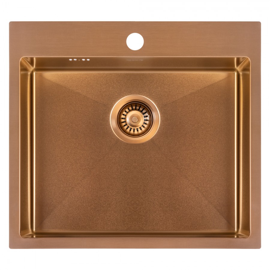 мойка кухонная zorg zrn 5055 nano pvd gold rosy розовое золото + cмеситель zorg zrn 980144 gold rosy розовое золото