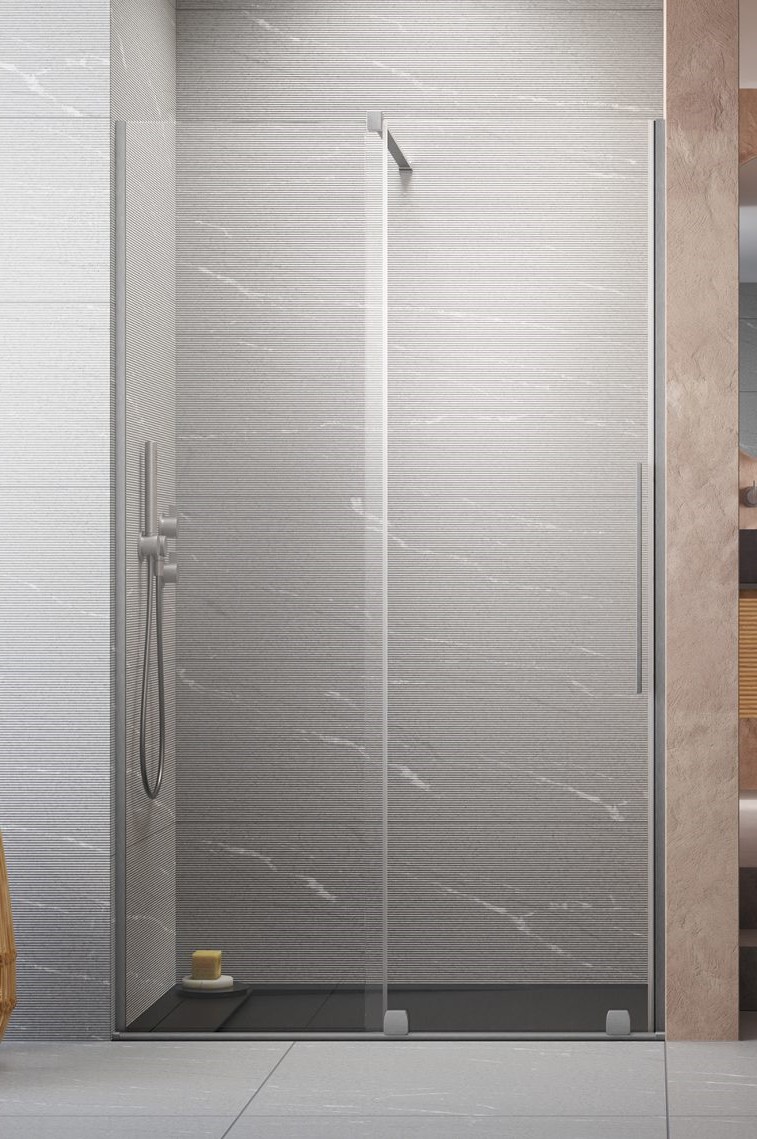 душевая дверь radaway furo brushed nickel dwj l 130x200 стекла прозрачные, профиль брашированный никель