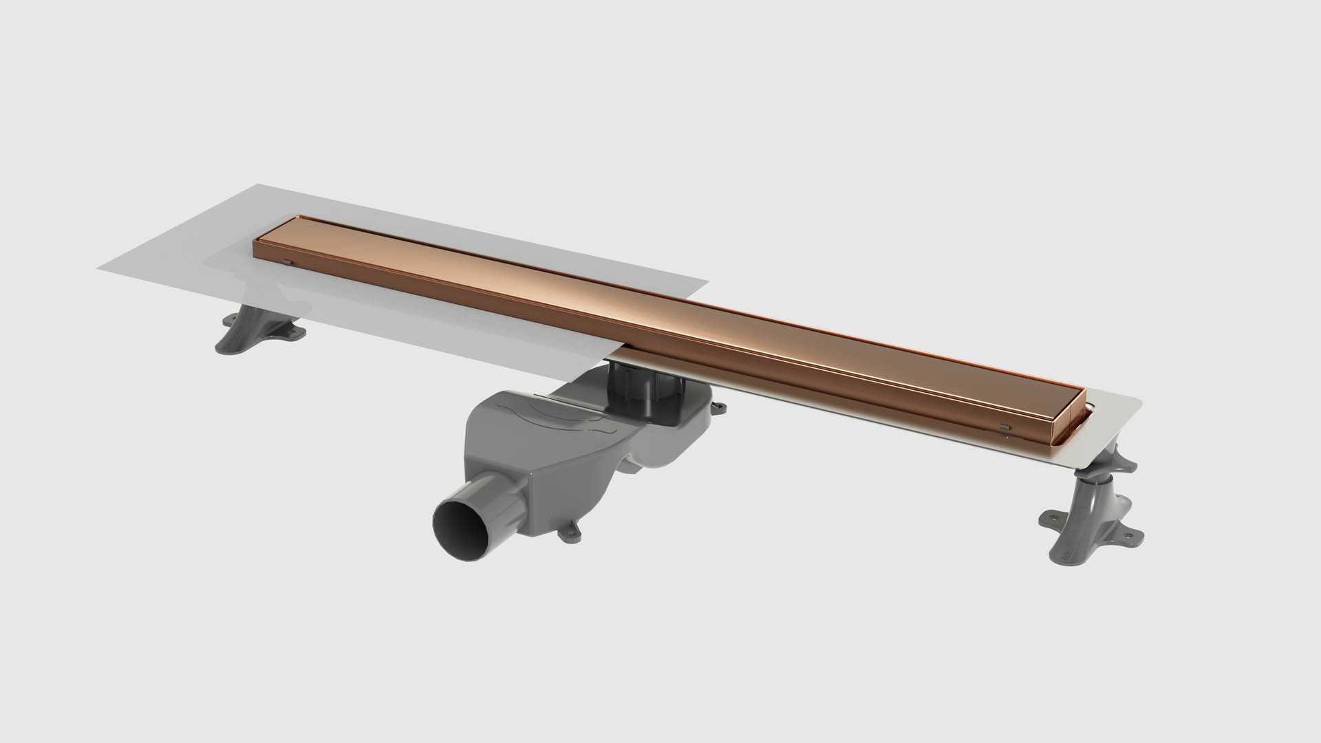 душевой лоток boheme premium linear 982-60-cb брашированная медь