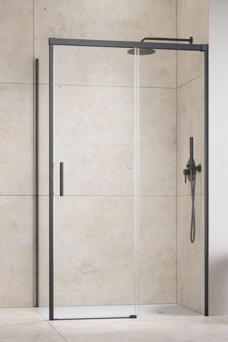 душевой уголок radaway idea brushed gunmetal kdj 160x80 правый, стекла прозрачные. профиль брашированная оружейная сталь