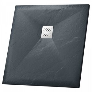 душевой поддон grossman strong 100x100 квадратный, графит