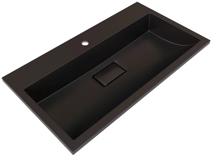 умывальник versalia absolute 70x45 черный глянец