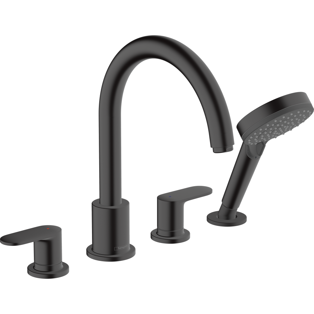 смеситель для ванны hansgrohe vernis blend 71456670 черный матовый