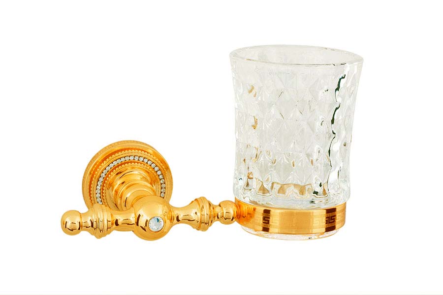 стакан с держателем boheme imperiale 10404 золото