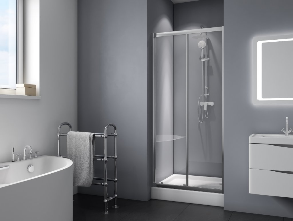 душевая дверь belbagno due-bf-1-110-c-cr 110x190 стекла прозрачные, профиль хром