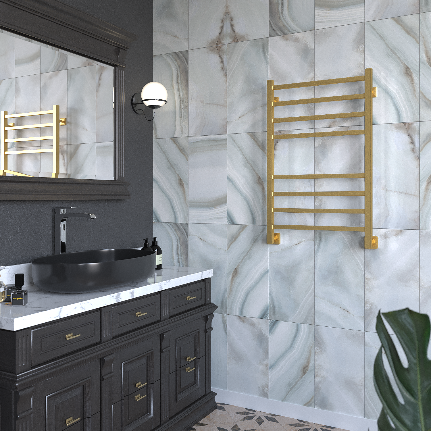 полотенцесушитель водяной stinox quatro 50x80 золото сатин