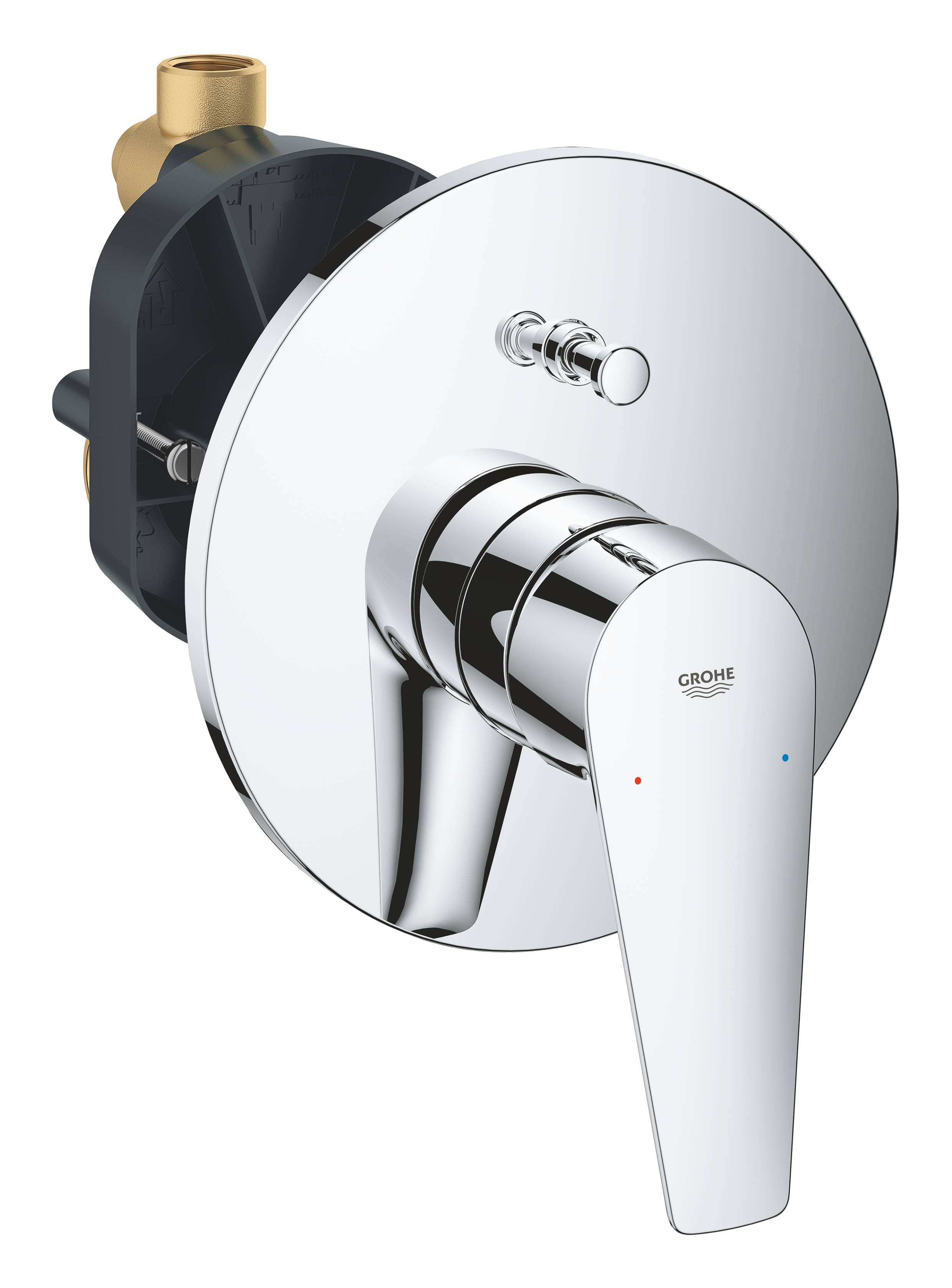 смеситель скрытого монтажа для ванны grohe bauedge 29079001 хром