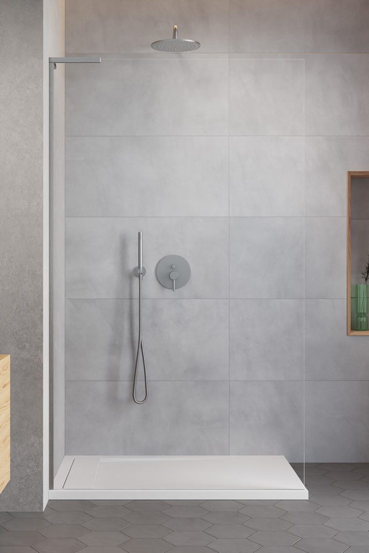 душевой уголок radaway walk-in modo sl ii brushed nickel 70 left прозрачное стекло / профиль брашированый никель (левый)