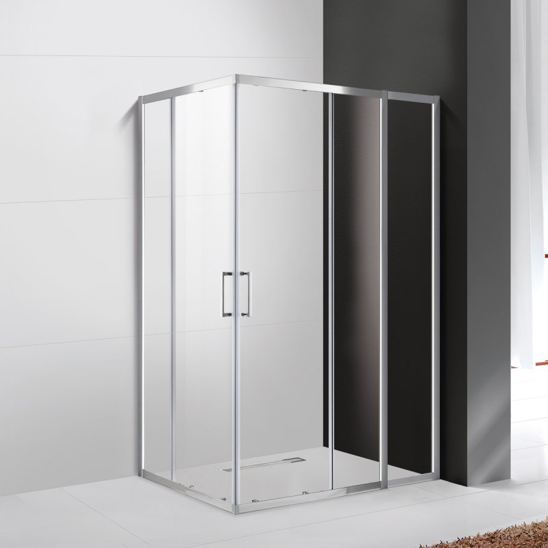 душевой уголок cezares molveno-ah-21-90+20-c-cr-iv 110x80 стекла прозрачные, профиль хром