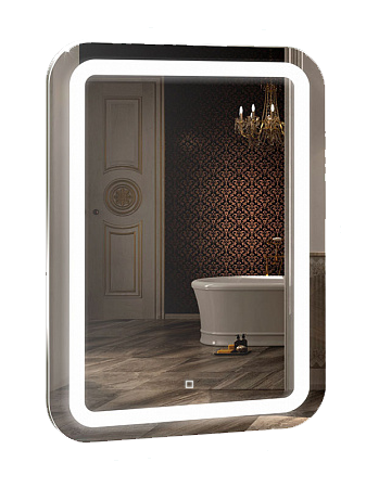 зеркало silver mirrors мальта led 55x80 сенсорный выключатель, часы