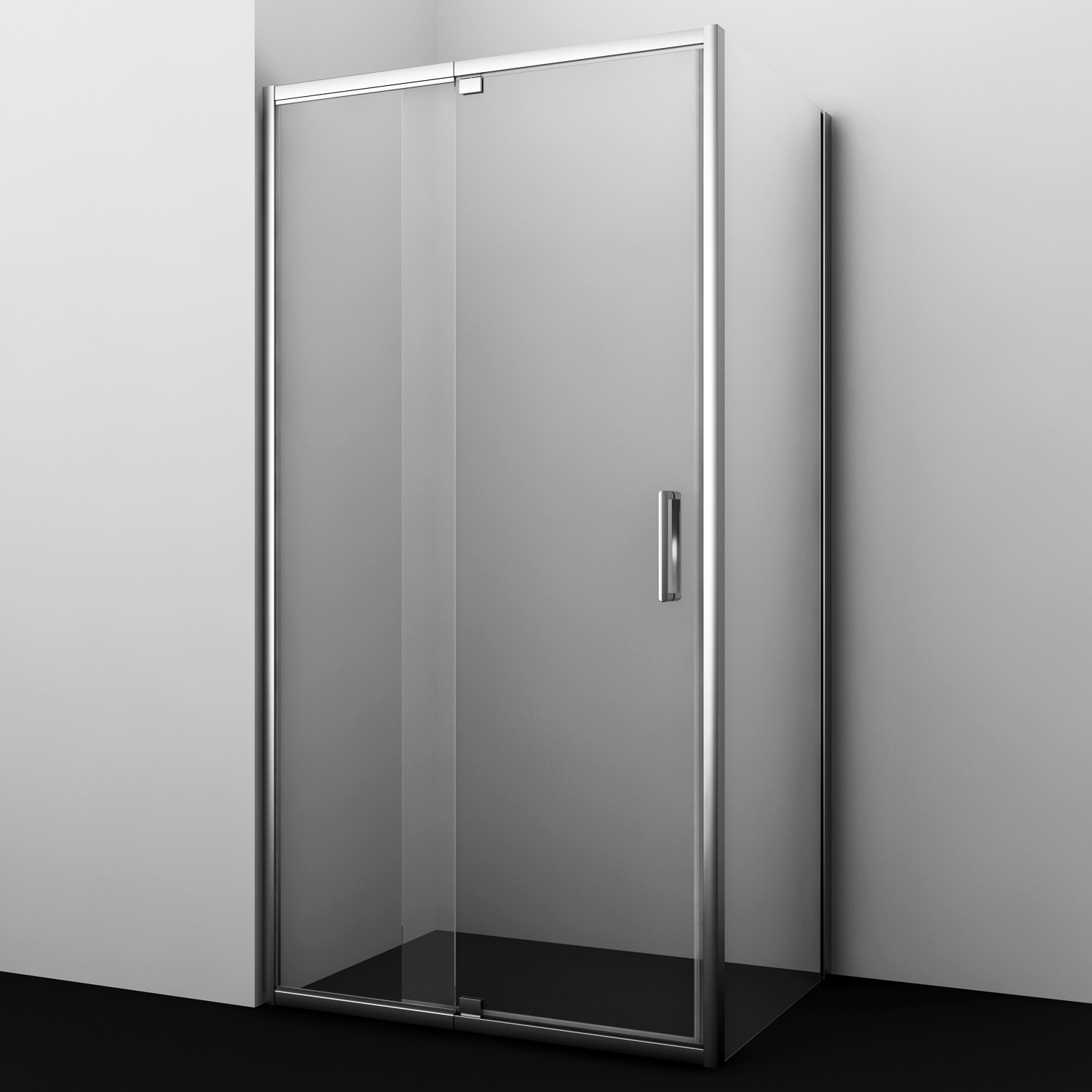 душевой уголок wasserkraft berkel 48p15 110x90 стекла прозрачные, профиль серебристый