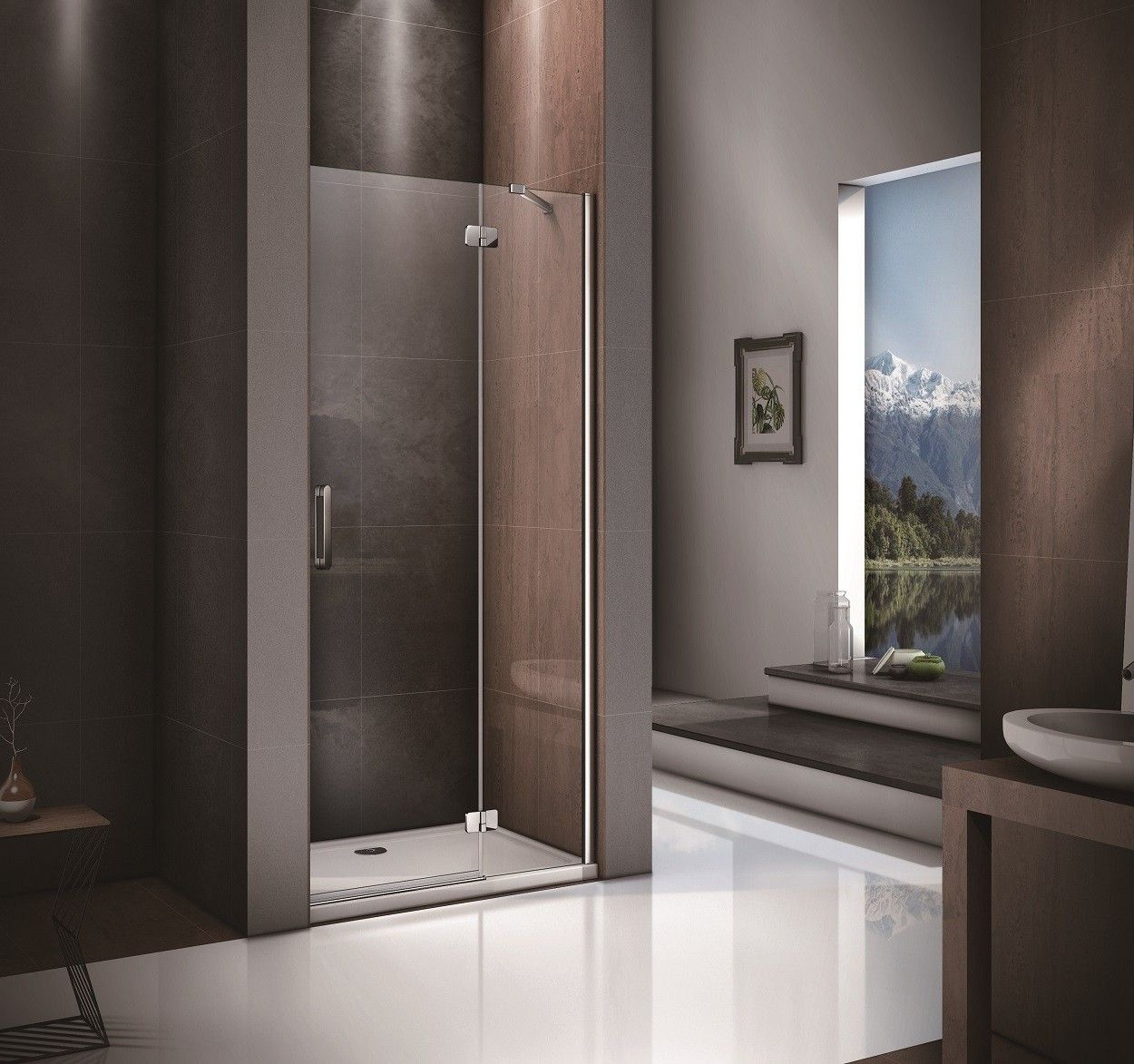 душевая дверь gooddoor saturn wtw-130-c-ch-r 130x185