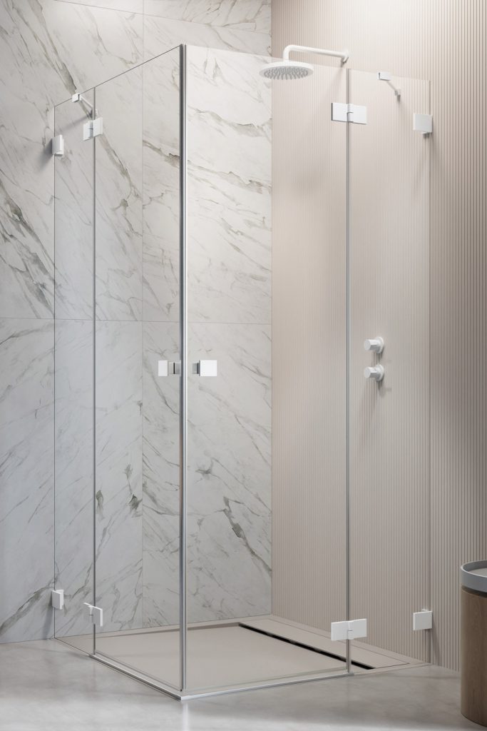 душевой уголок radaway essenza pro white kdd 90 90x90 стекло прозрачное, профиль белый