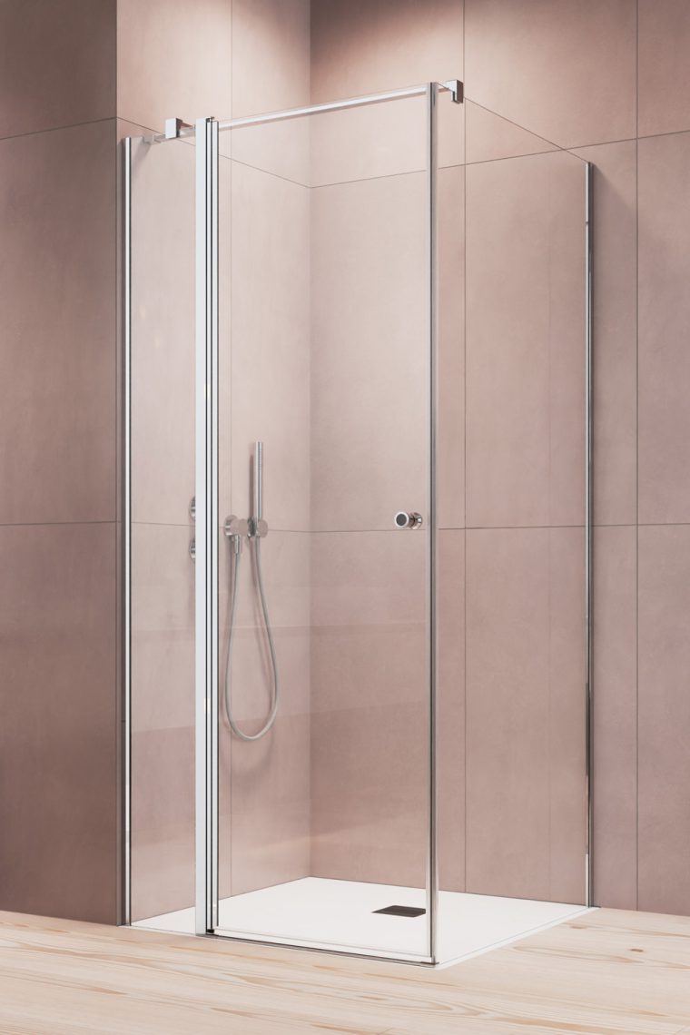 душевой уголок radaway eos kdj ii 90 90x90 левый, стекла прозрачные, профиль хром