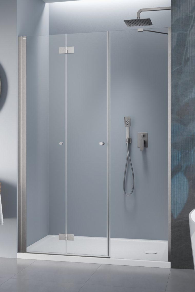 душевая дверь radaway nes brushed nickel dws b ( d/d 95+s/w 35) 130x200 правая, стекла прозрачные, профиль брашированный никель