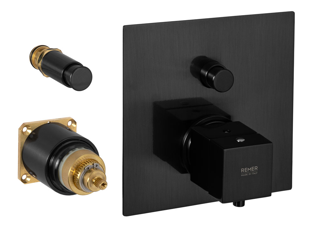 смеситель для душа remer q-elegance qt09kbno черный матовый
