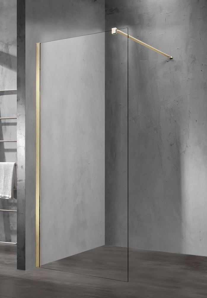 душевая стенка vincea walk-in vsw-1h700clg 70x200 стекло прозрачное / профиль золото матовое