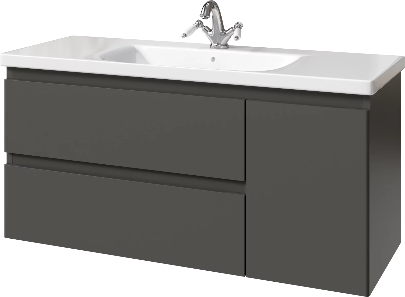 тумба подвесная caprigo forte 120 36117r-sf019 серый матовый