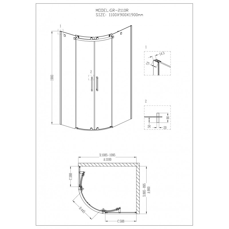 Душевой уголок Wasserkraft Aller Black Matt 10H07LB 120x90 фото 12 душевой уголок wasserkraft aller black matt 10h07lb 120x90 фото 12