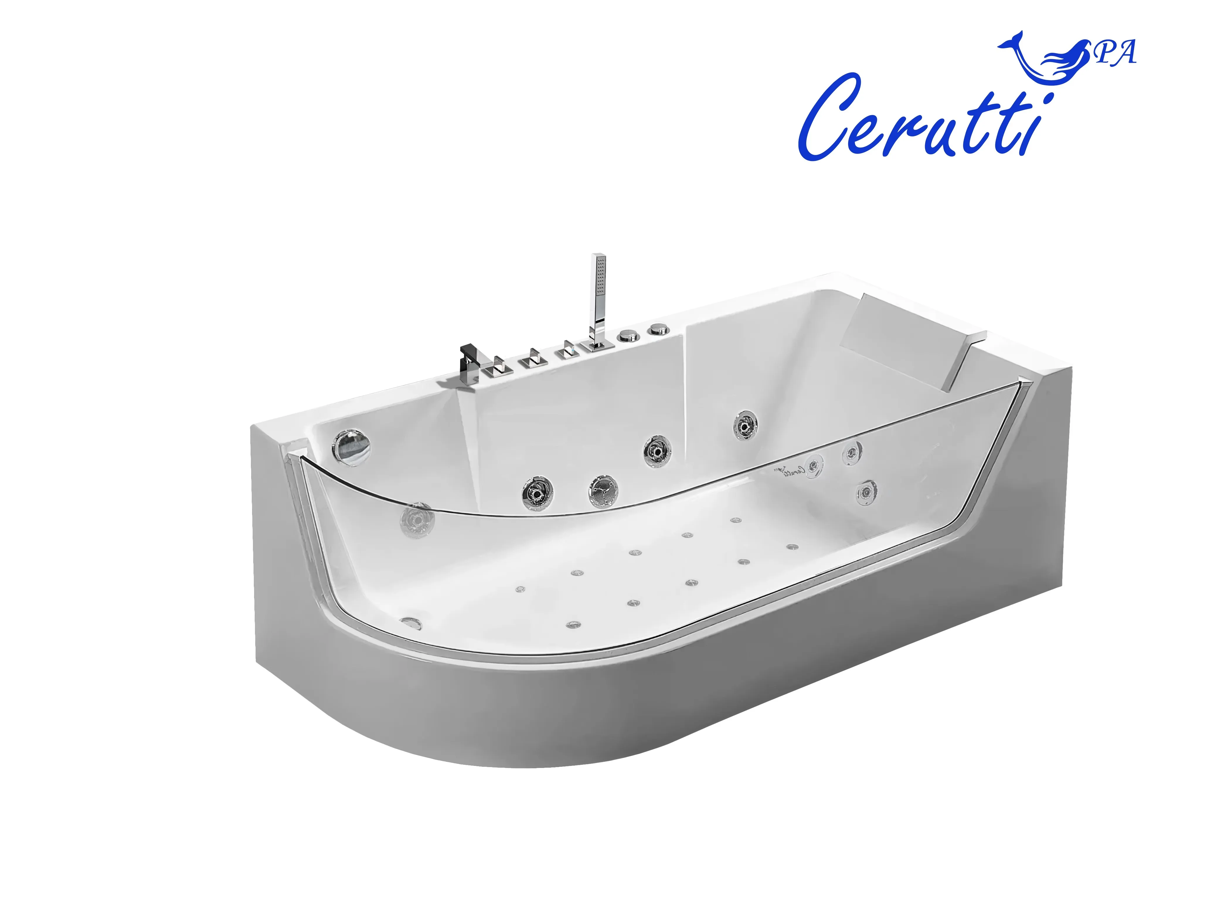 ванна гидромассажная ceruttispa c-403a r 170x80 правая, белая