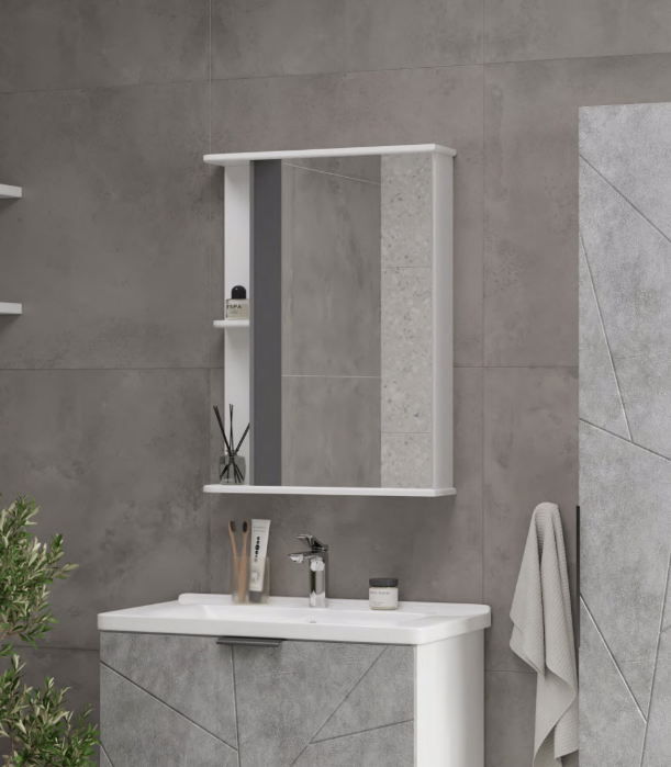шкаф с зеркалом volna twing 60x80 белый