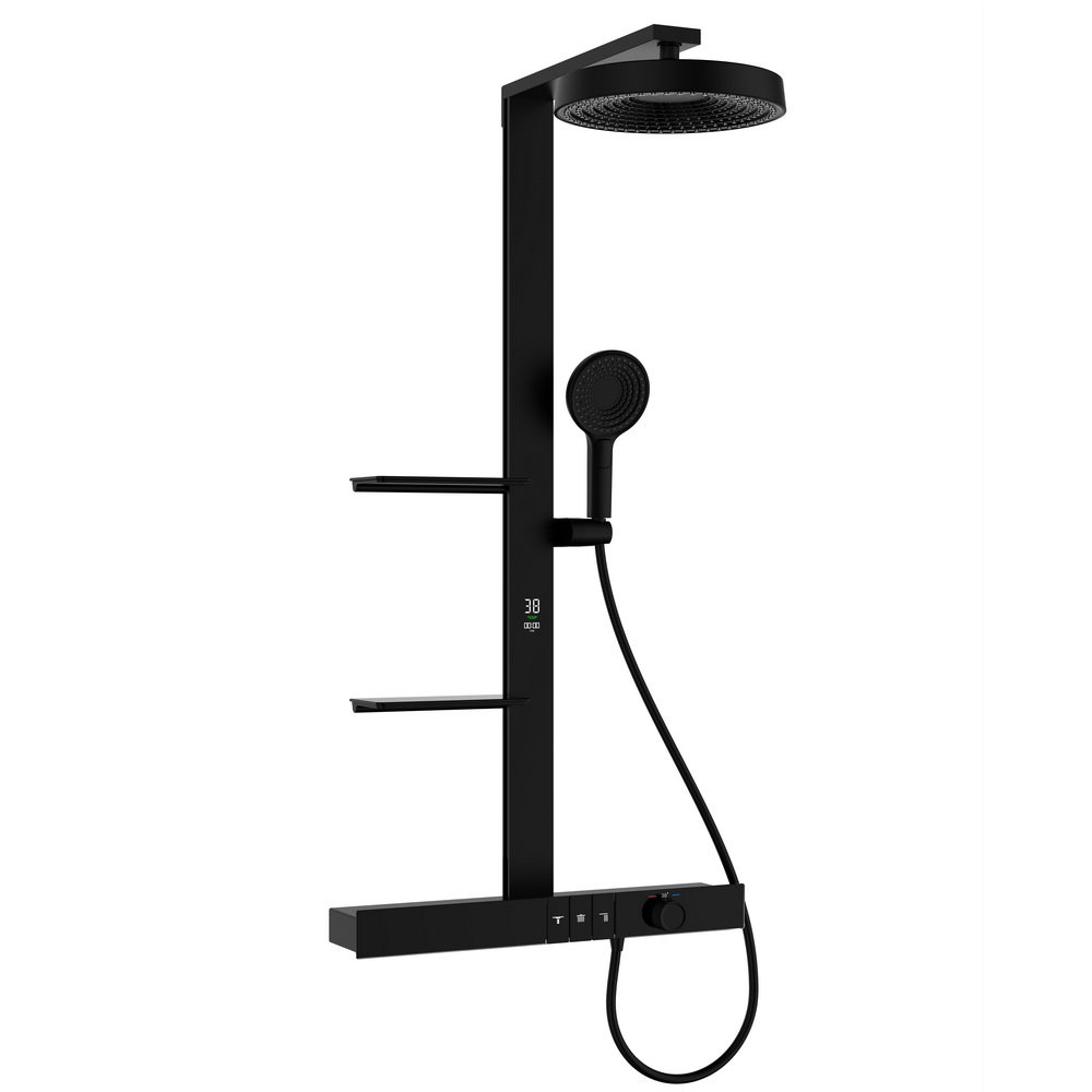 душевая стойка black&white piano thermostat digital gh-9005-mb matt black