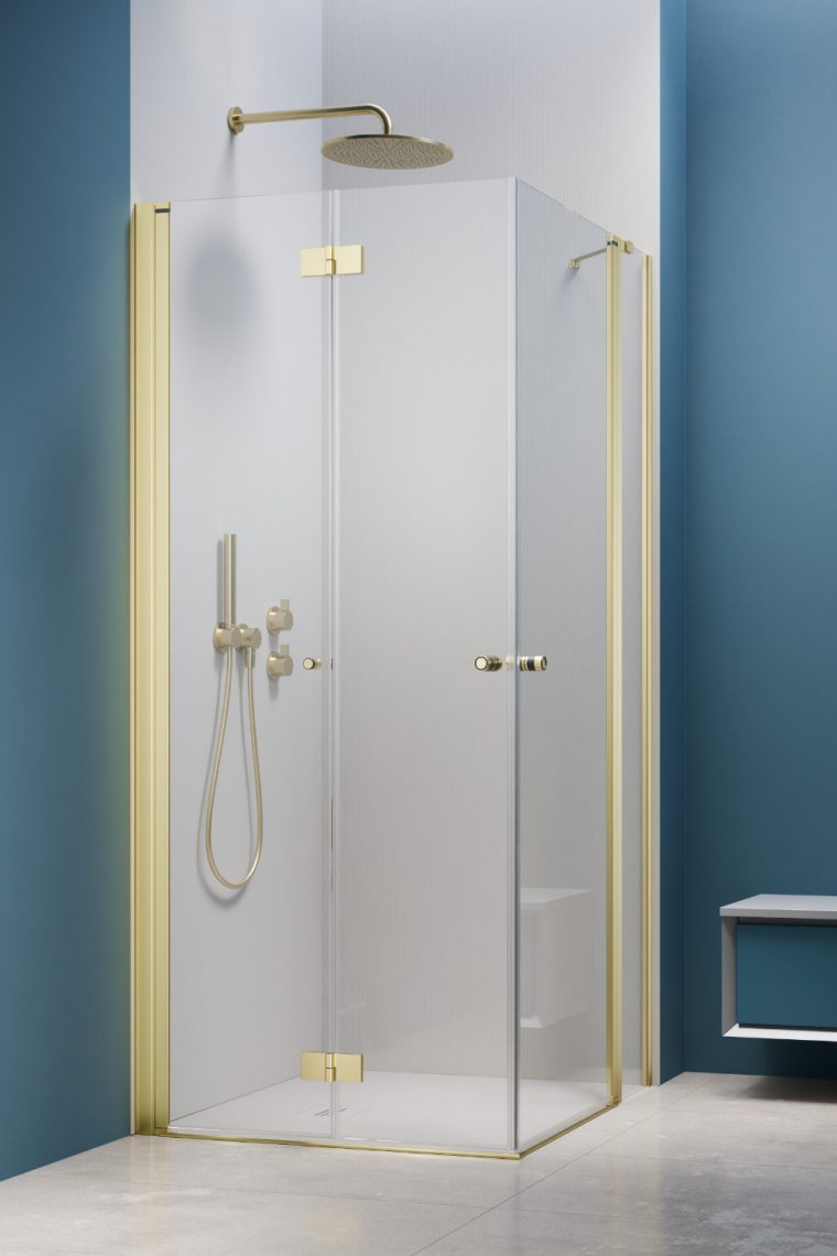 душевой уголок radaway nes 6 brushed light gold kdd b / kdd ii 90x100 левый, стекла прозрачные, профиль брашированное светлое золото